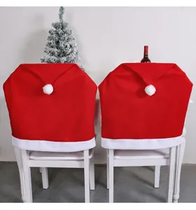 Set di coprisedie a forma di cappello di Babbo Natale per decorazioni natalizie