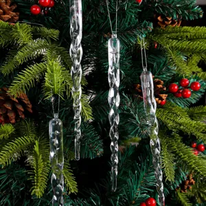 Adornos de Carámbanos de Navidad Claros Conos de Hielo de Plástico en Espiral Transparentes para la Decoración del Árbol de Navidad Fiesta de Invierno Decoración del Hogar