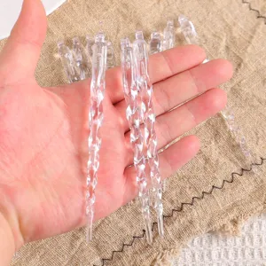 Adornos transparentes de carámbanos de Navidad para decorar el árbol