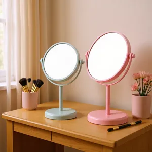 Rotatable Desktop Makeup Mirror Nordic Minimalist High Definition Cosmetic Mirror Single Double Sided Stand Mirror For Women Bedroom Decor