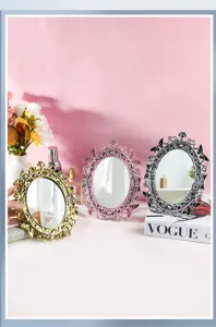 Specchi per trucco vintage in stile europeo in oro, rosa e argento con accenti a farfalla