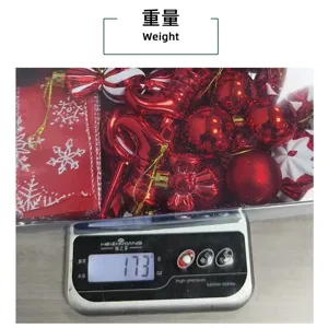 Gewichtsanzeige von 173g für Weihnachtsdeko-Set mit Zuckerstangen und Kugeln