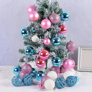 Colorful Christmas ball ornament set with matte and glitter finishes for tree decor