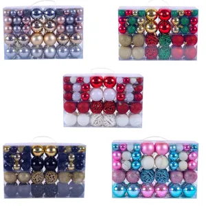 Assorted Christmas ball ornament gift sets with multiple colors and textures for tree decor