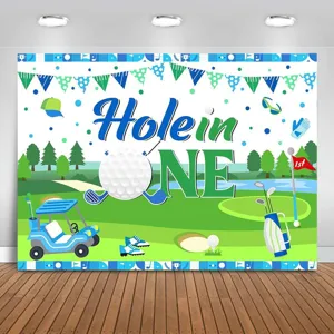 Sfondo Fotografico a Tema Animali del Fumetto Golf Spazio Decorazione Scena Festa di Compleanno per Bambini in Poliestere
