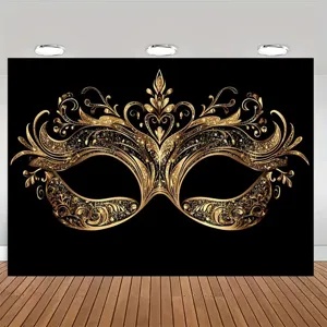 Eleganter Gold-Maskeraden-Hintergrund für Karneval und Abschlussball-Party-Dekoration