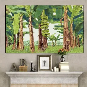 Tropical banana forest forest photography backdrop for parties and home wall decor