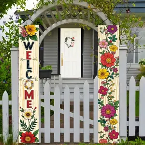 Kleurrijke bloemen welkomstbanners voor buiten decoratie van veranda en de tuin
