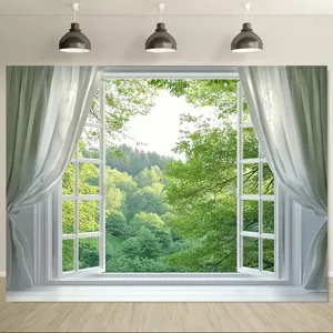 Fond de Photographie Nature Forêt Prairie Polyester Woodland Fleur de Studio Prop Décoration de Fête Tapisserie Murale