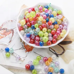 Mixed color crackle bubble acrylic beads for DIY jewelry making accessories