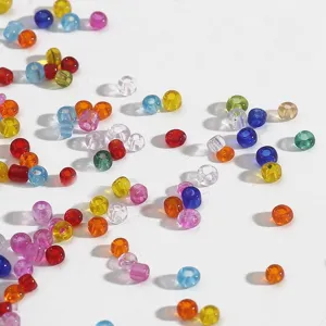 Macro di perline di vetro trasparente multicolore per creazione di gioielli fai da te