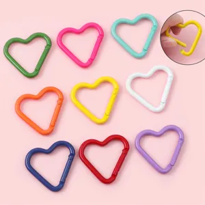 Heart Shape Aluminum Carabiner Clip Painted Colorful Safety Lock For DIY Keychain Accessories Backpack Hook Jewelry Gift