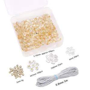 DIY-Schmuckset mit Glassplittern, Buchstabenperlen und elastischer Kordel für Handyketten.