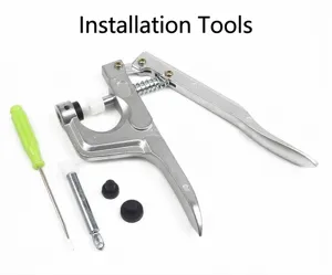 Kit d'outils d'installation pour boutons-pression en résine avec pince et alène