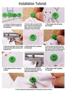 Tutoriel détaillé étape par étape pour poser des boutons pression en résine avec pince