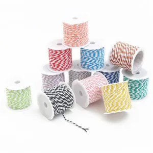 Cuerda de Algodón Bicolor Para Manualidades DIY Envoltura de Regalo Cordón Trenzado Para Decoración Hogar Accesorios Joyería