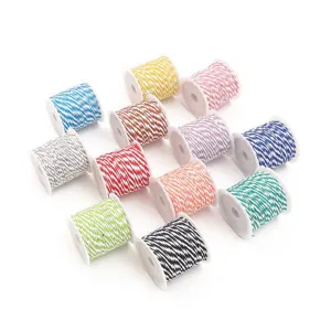 Bobinas de hilo de algodón bicolor de 1,5 mm en varios colores para manualidades DIY