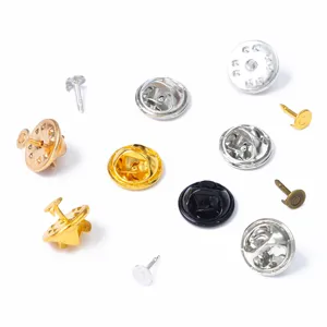 Cierres de mariposa de metal y traseras de pines para joyas DIY en varios acabados