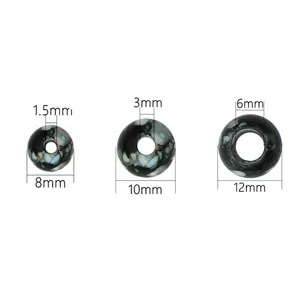 Detailed size guide for acrylic flower beads in 8mm, 10mm, and 12mm for DIY jewelry