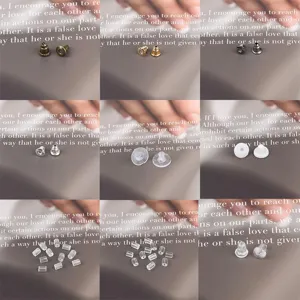 Silicone Rubber Plastic Alloy Earring Backs Stoppers DIY Jewelry Making Findings Accessories Bullet Shaped Clear White Earring Nuts For Handcrafted Earrings