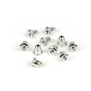 Silver metal earring backs with soft silicone core for DIY handmade jewelry making