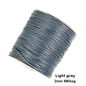 2mm hellgraue gewachste Kordel Spule für DIY Schmuck, Armband und Halsketten Herstellung