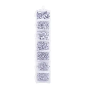 Complete 7-vaks sieraden maken kit met zilveren legering onderdelen en opbergdoos