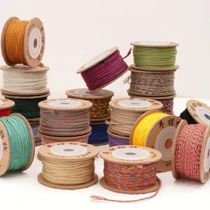 Colorful 1-1.5mm woven cotton thread spools for handmade DIY jewelry and bead crafting