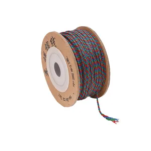 1.5mm multi-colored braided cotton cord for DIY jewelry and keychain decoration.