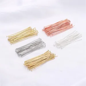 High-quality metallic T-pins and flat head pins in various finishes for DIY jewelry making
