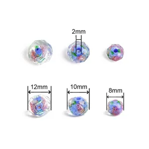 Faceted glass wheel beads in 8mm, 10mm, and 12mm sizes for custom DIY jewelry making
