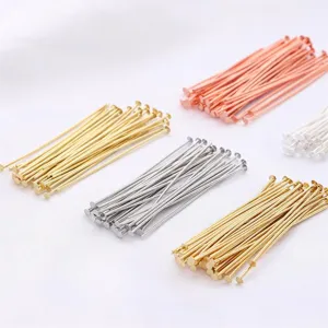 DIY Metal Flat Head Pins Long T-Pins Jewelry Making Material Handmade Craft Findings Accessories Gold Silver Plated Pins For Jewelry Crafting Projects