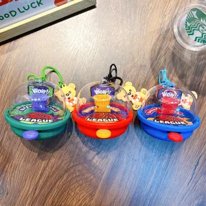 Set de llaveros de mini juego de baloncesto con forma de oso para colgar en bolsos