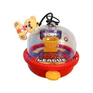 Mini llavero de juego de baloncesto con oso y sonido para bolsos