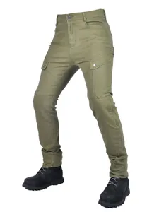 Men Retro Slim Fit Motorcycle Jeans Outdoor Cargo Riding Pants With CE Protective Gear Wear Resistant Cycling Trousers
