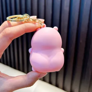 Simpatico portachiavi Capybara rosa giocattolo antistress per decorazione borsa e regalo