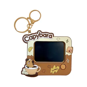 Cute Capybara themed mini electronic drawing board keychain toy for kids stress relief