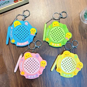 Llavero Creativo de Pato de la Suerte Con Tablero de Dibujo de Bolas de Acero Magnéticas Dibujos Animados de Animales Mini Bloc de Dibujo Juguete Llavero Para Estudiantes Niños Regalo de Alivio del Estrés