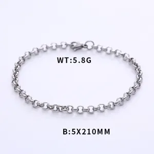 Minimalist Stainless Steel Rolo Chain Necklace Bracelet Personalized Unisex Link Chain Fashion Jewelry For Men Women