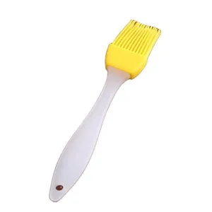 Heat-resistant silicone oil brush with yellow head and ergonomic white handle
