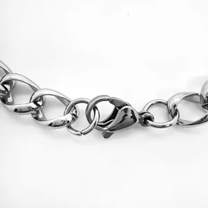 Polished stainless steel 7mm Cuban link chain necklace with a sturdy lobster clasp