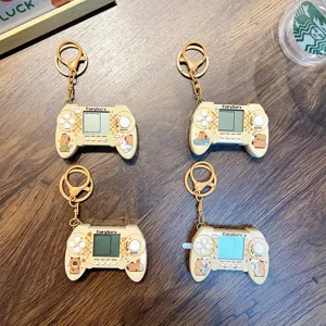 Mini porte-clés de manette de jeu rétro avec motifs mignons de Capybara.