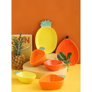 Creative fruit and vegetable shaped ceramic sauce dishes in pumpkin and carrot styles