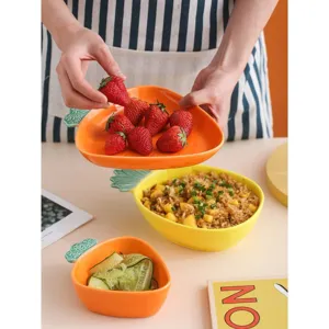 Creative carrot and pineapple shaped ceramic fruit plates and dipping bowls