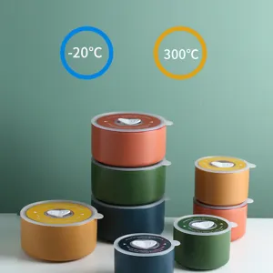 Boîtes à lunch en céramique étanches, couleurs variées, résistance -20°C à 300°C