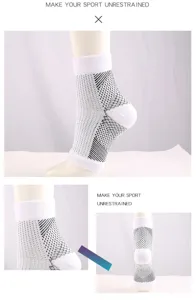 Detailed view of elastic compression ankle support for yoga and running