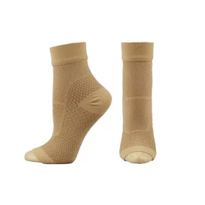 240N high compression foot sleeve sport ankle support open toe socks in skin color tone
