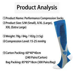 Professional compression sports socks for cycling, soccer, and running performance