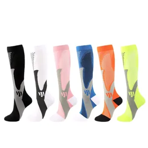 Professional sports compression socks for cycling and soccer in various colors