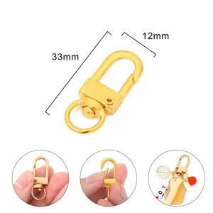 Detailed view of 33mm alloy spring lobster clasp for DIY keychain jewelry making